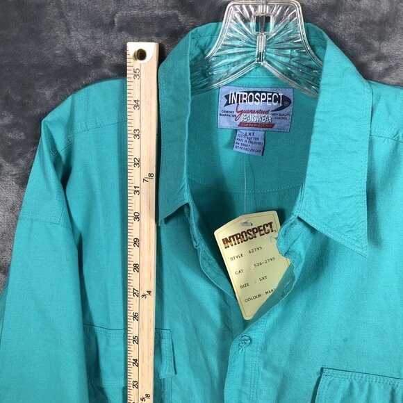Introspect Men’s Shirt Button Up Large X Tall Marine Color Fishing Shirt - Picture 8 of 12